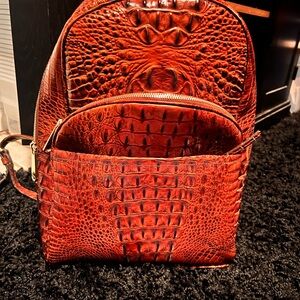 Brahmin Rich Brown Crocodile Backpack